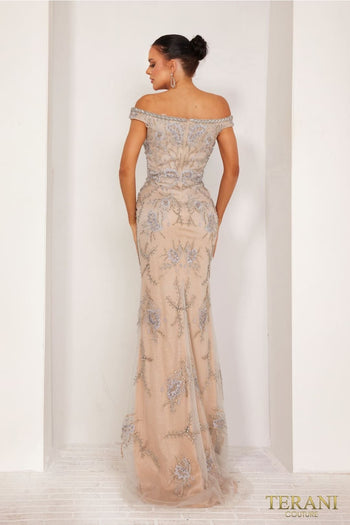 Terani Couture 232E1206-Embellished long evening dress for formal occasions.