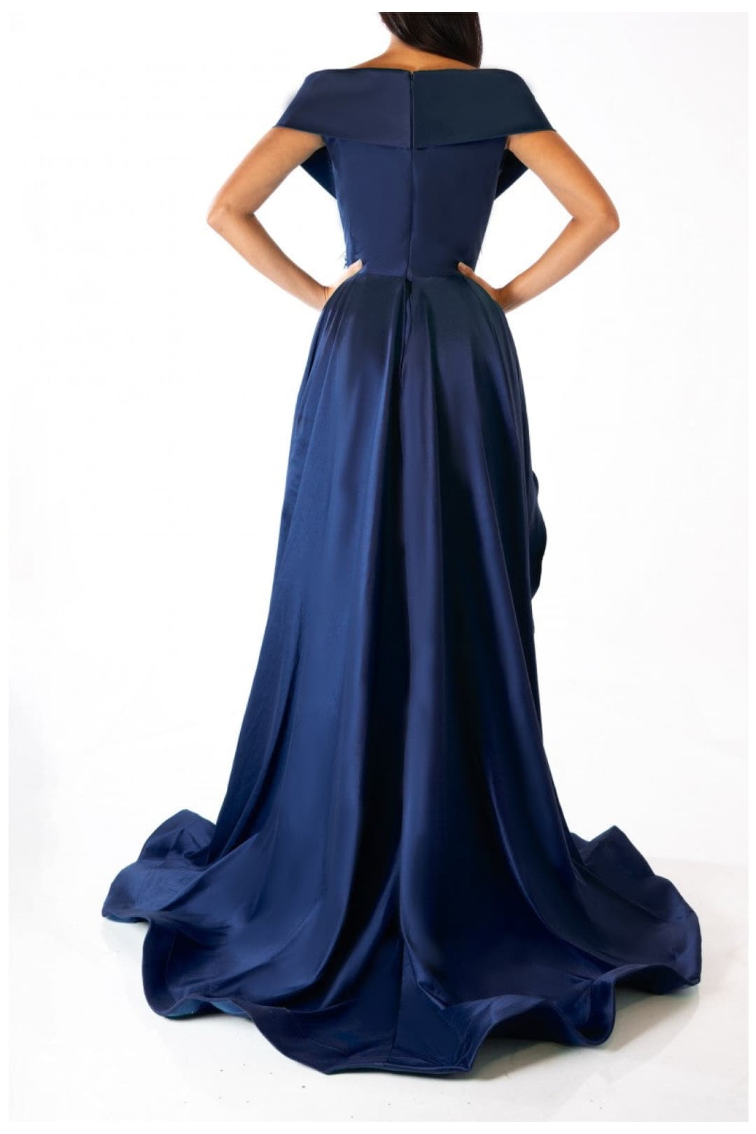 Terani Couture 232M1534 Long Overskirt Feather Dress - Dramatic & Sophisticated