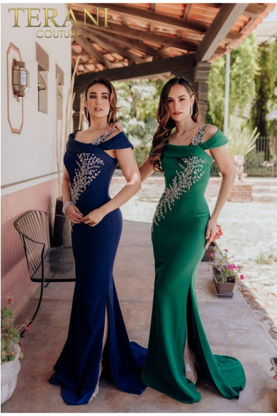 Terani Couture 232M1549 Long Beaded Formal Prom Dress - Sparkling & Glamorous