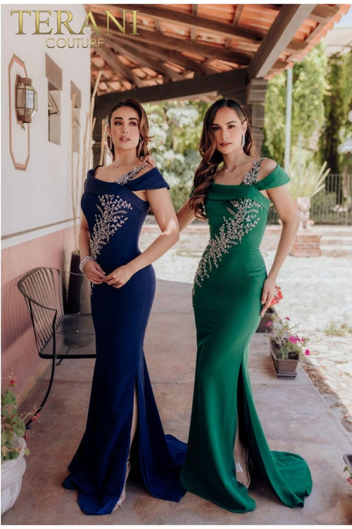 Terani Couture 232M1549 Long Beaded Formal Prom Dress - Sparkling & Glamorous
