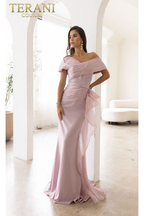 Terani Couture 241M2703 Mother of the Bride Wedding Long Black Evening Chiffon Dress