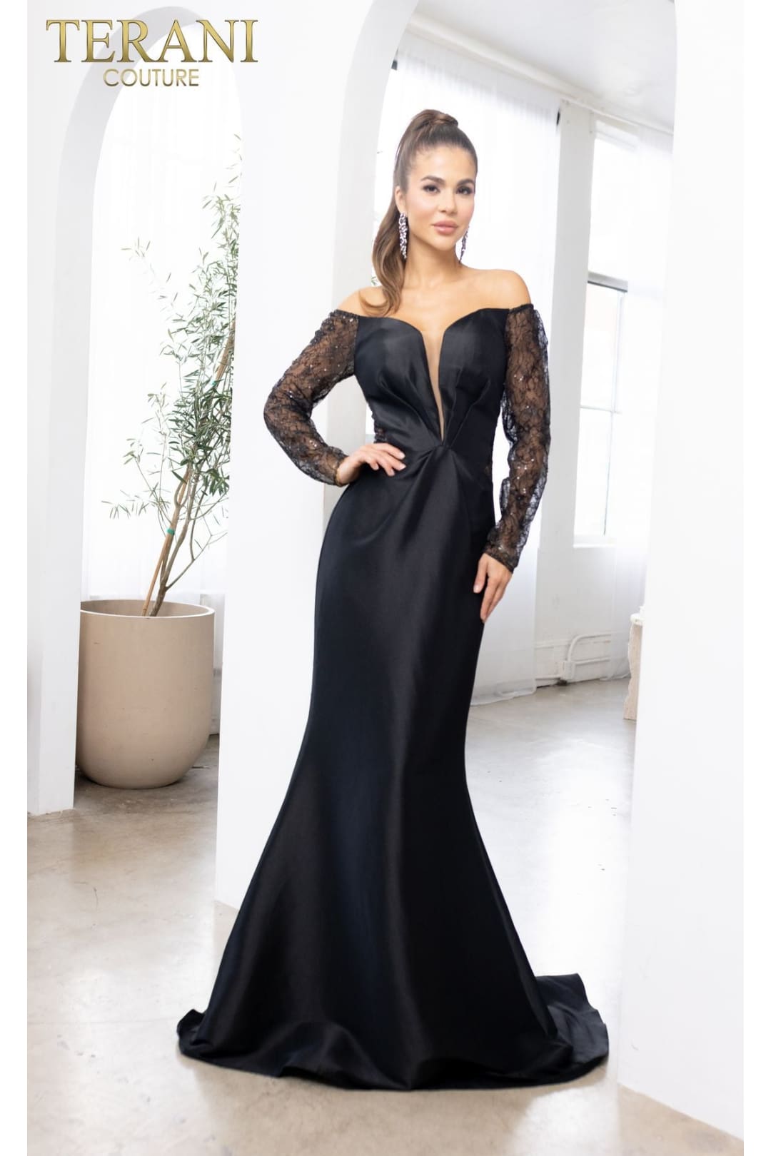 Terani Couture 241M2734 Graceful Long Mother of the Bride Gown-Subtle Sophistication