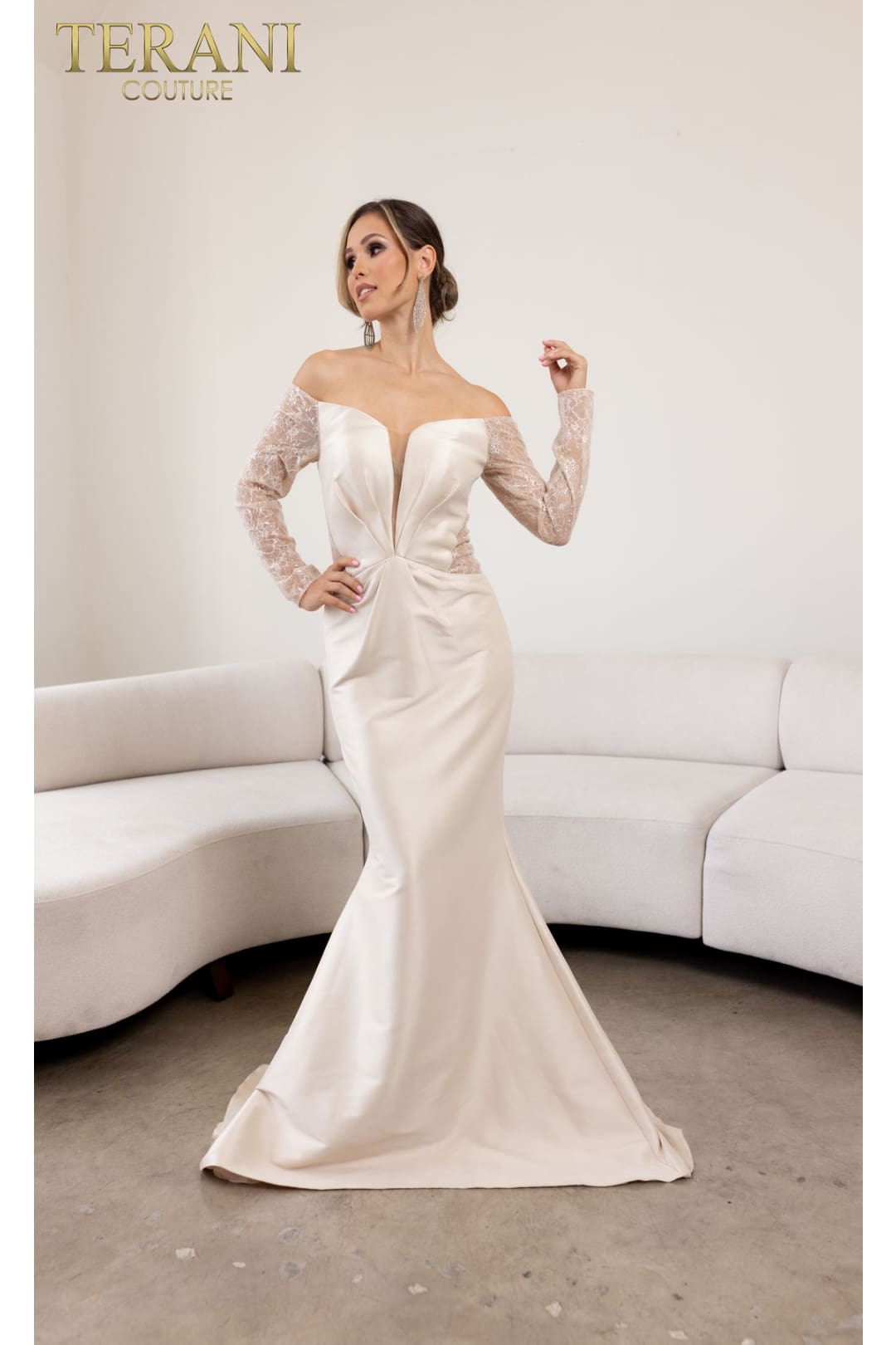 Terani Couture 241M2734 Graceful Long Mother of the Bride Gown-Subtle Sophistication