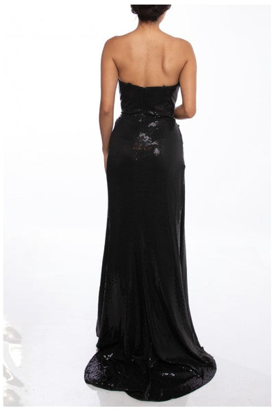 Terani Couture 241P2136-Sequined bodycon long prom dress.