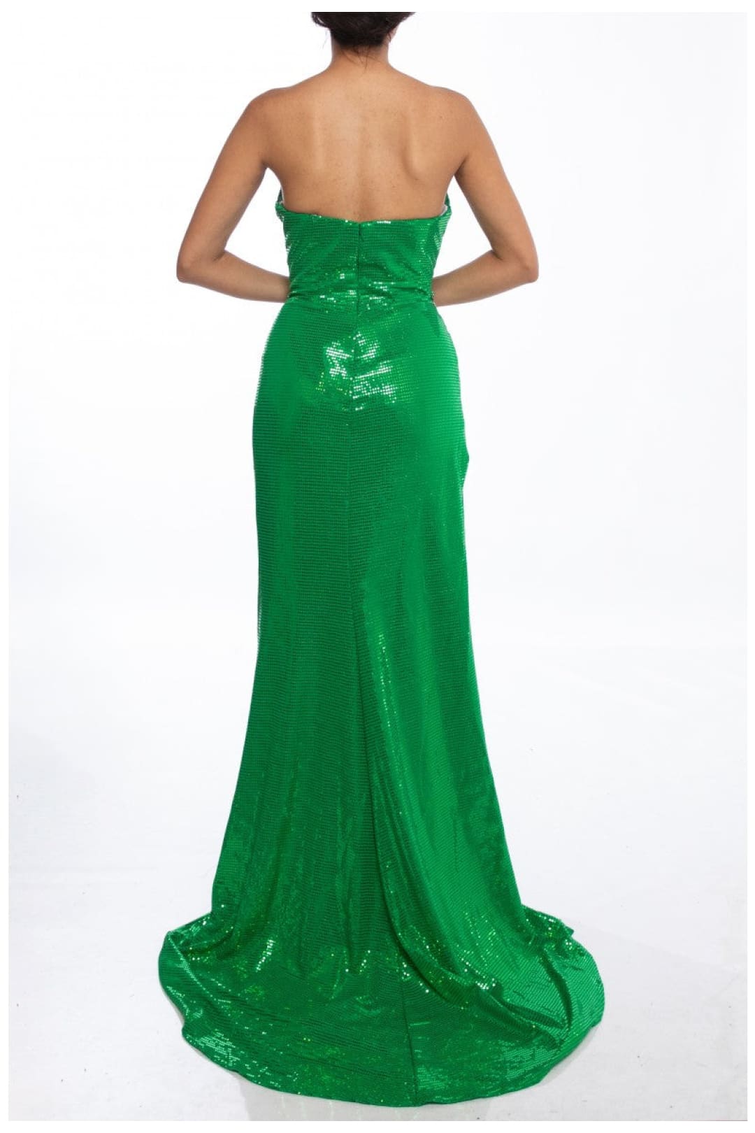Terani Couture 241P2136-Sequined bodycon long prom dress.