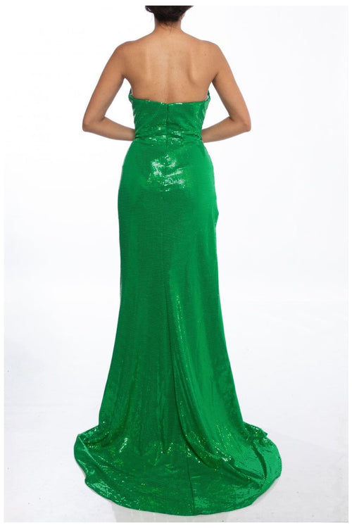 Terani Couture 241P2136-Sequined bodycon long prom dress.