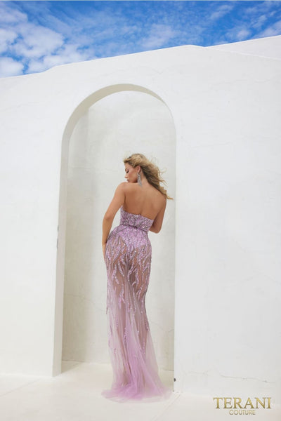 Terani Couture 241P2168-Sweetheart bodycon long prom gown.