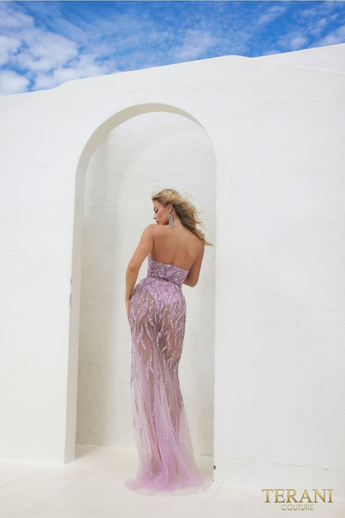 Terani Couture 241P2168-Sweetheart bodycon long prom gown.