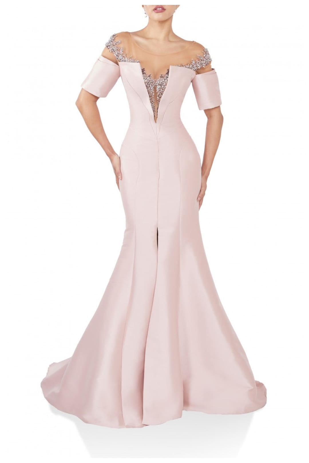 Terani Couture 242M3313-Metallic mermaid long formal prom dress.