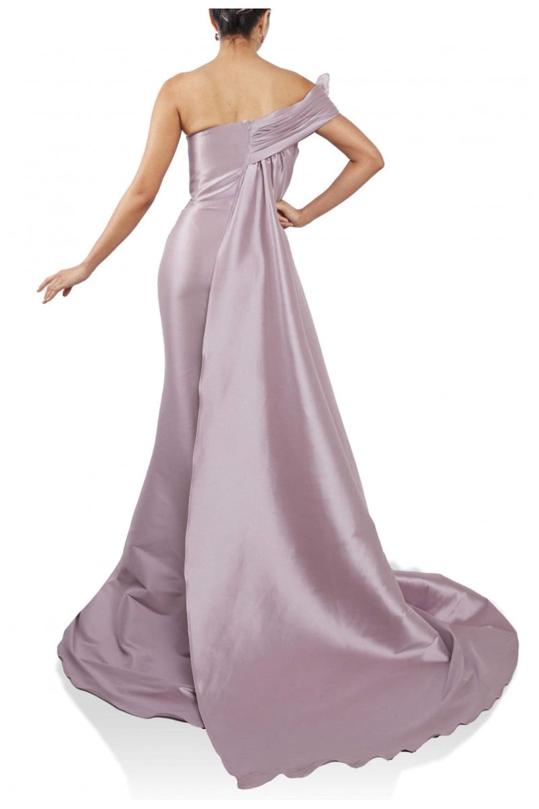 Terani Couture 242M3314-Long evening gown with overskirt.