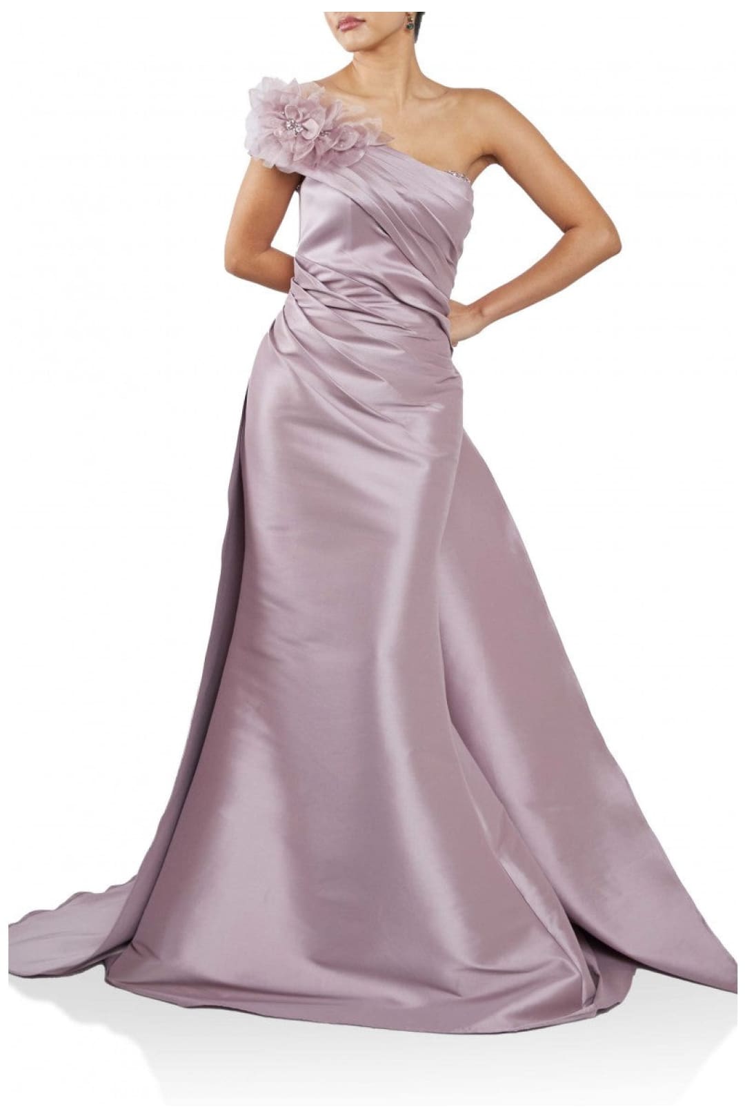 Terani Couture 242M3314-Long evening gown with overskirt.