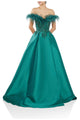 Terani Couture 242M3357 Feather-Accented Prom Gown-Bold and Dramatic