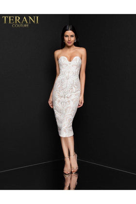 Terani Couture 1811C6027 Prom Homecoming Strapless Short Evening Premium Dress