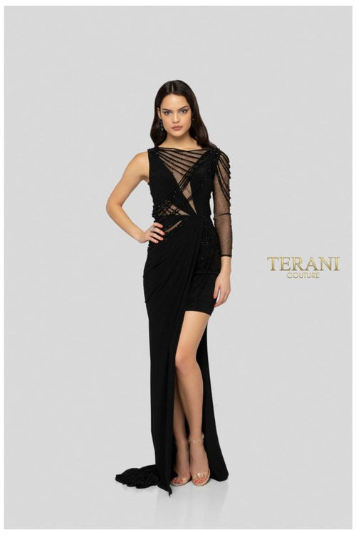 Terani Couture Dynamic 1913P8392 High-Low Prom Gown