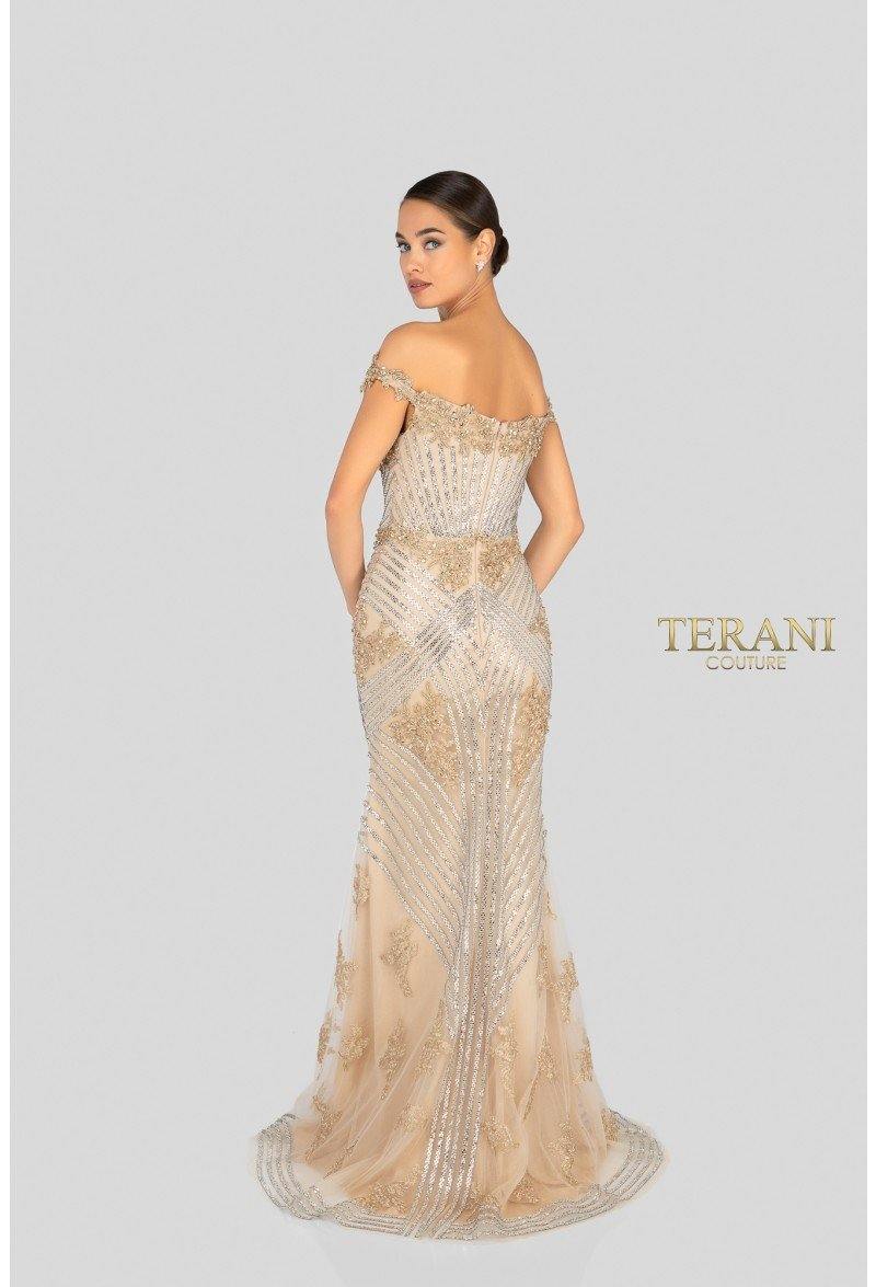 Terani Couture 1912GL9572 Vestido largo de fiesta formal