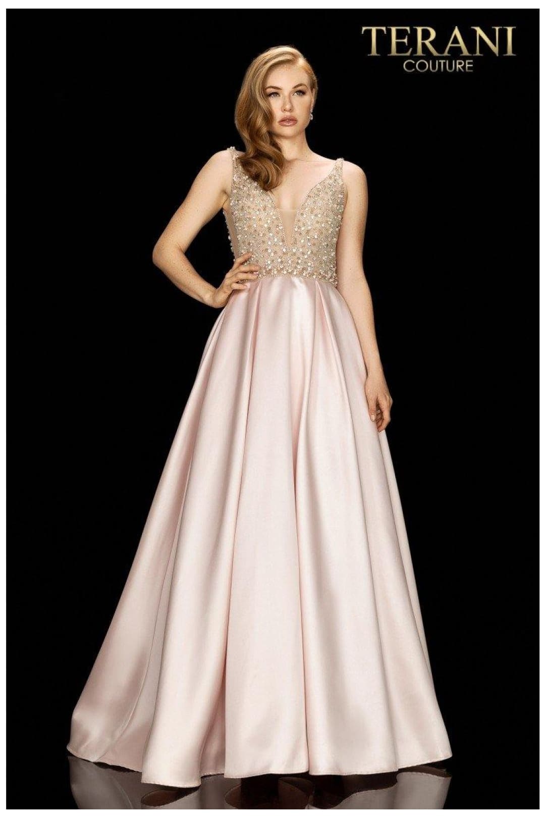 Terani Couture Glamorous 2011P1094 Beaded Illusion Prom Dress