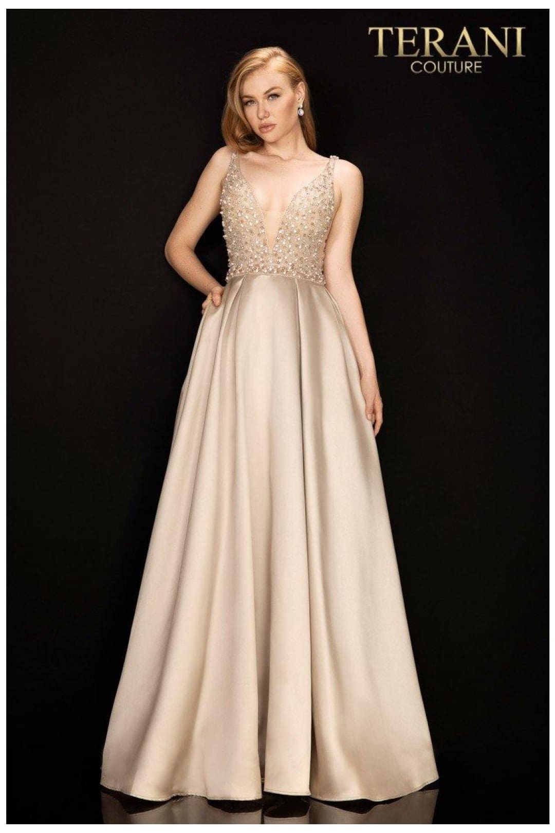 Terani Couture Glamorous 2011P1094 Beaded Illusion Prom Dress
