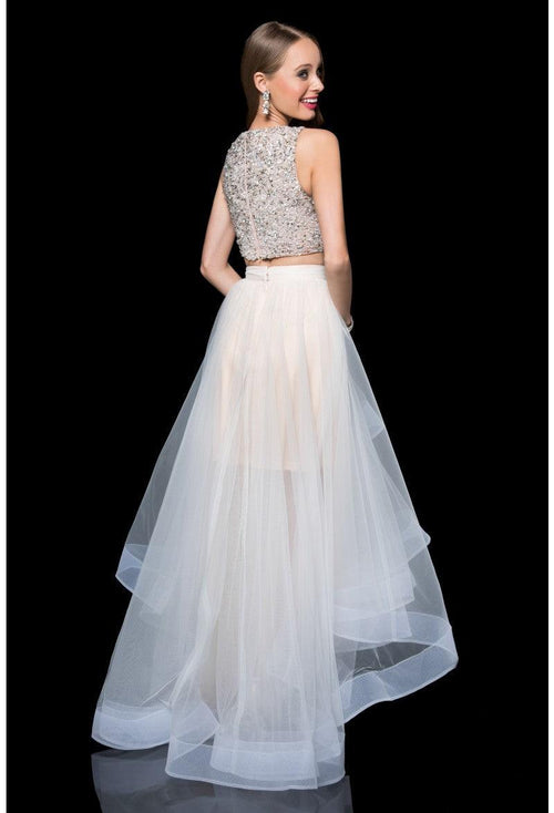 Terani Couture 1611P1364G High Low Strapless Formal Prom Gown