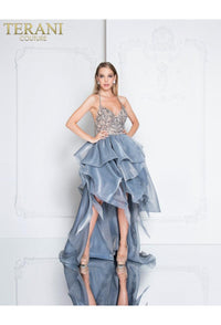 Terani Couture Dramatic 1811P5782 High-Low Prom Gown