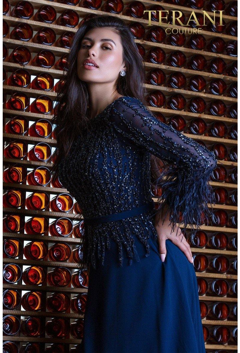 Terani Couture 1921m0473 Elegante vestido de noche largo hasta el suelo