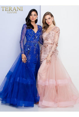 Terani Couture 1722M4354 Sophisticated Formal Long Sleeve Evening Premium Dress
