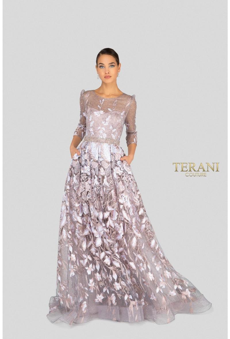 Terani Couture 1913M9408 Long Formal Gown with an Elegant Silhouette - Blush, Champagne / 4
