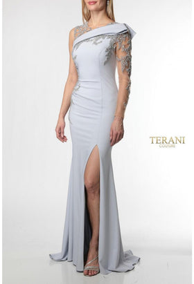 Terani Couture 1.92E+141 Elegant Formal One-Shoulder Long Evening Premium Dress