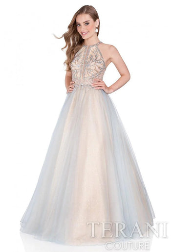 Terani Couture 1611P1238D Long Glitter A-Line Prom Dress