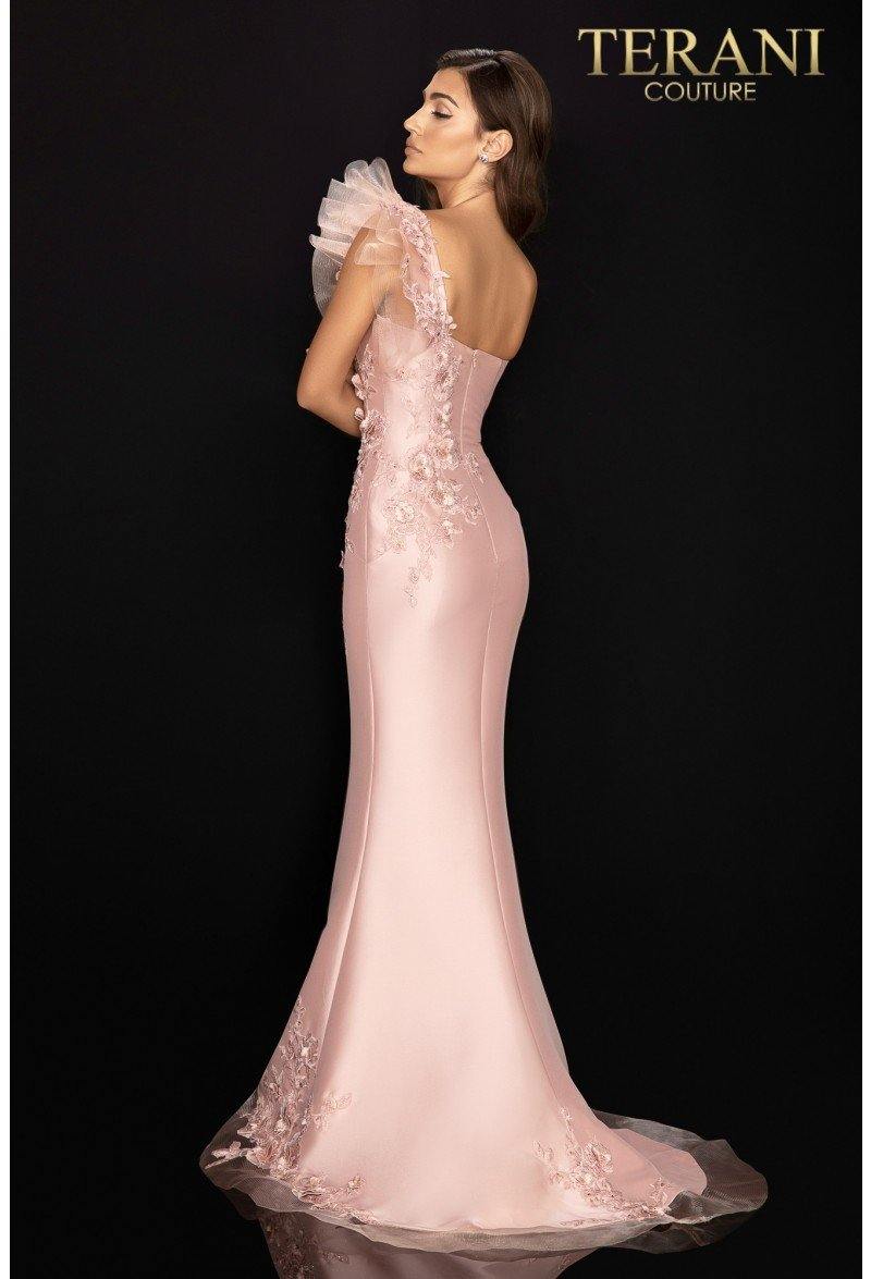 Stretch Mikado One Shoulder Evening Gown - Terani Couture 2011e2094