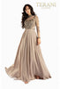 Terani Couture 2011M2126 Refined Long Sleeve Evening Gown - Mocha / 2