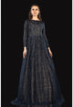 Terani Couture 2021M2973 Refined Long Sleeve Formal Gown - Navy Nude / 10