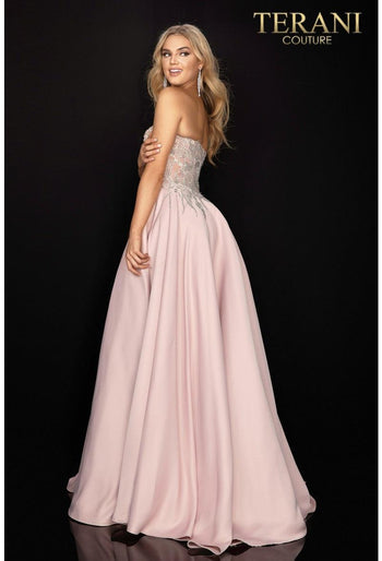 Terani Couture 2011P1197 Strapless Glam Long Prom Dress