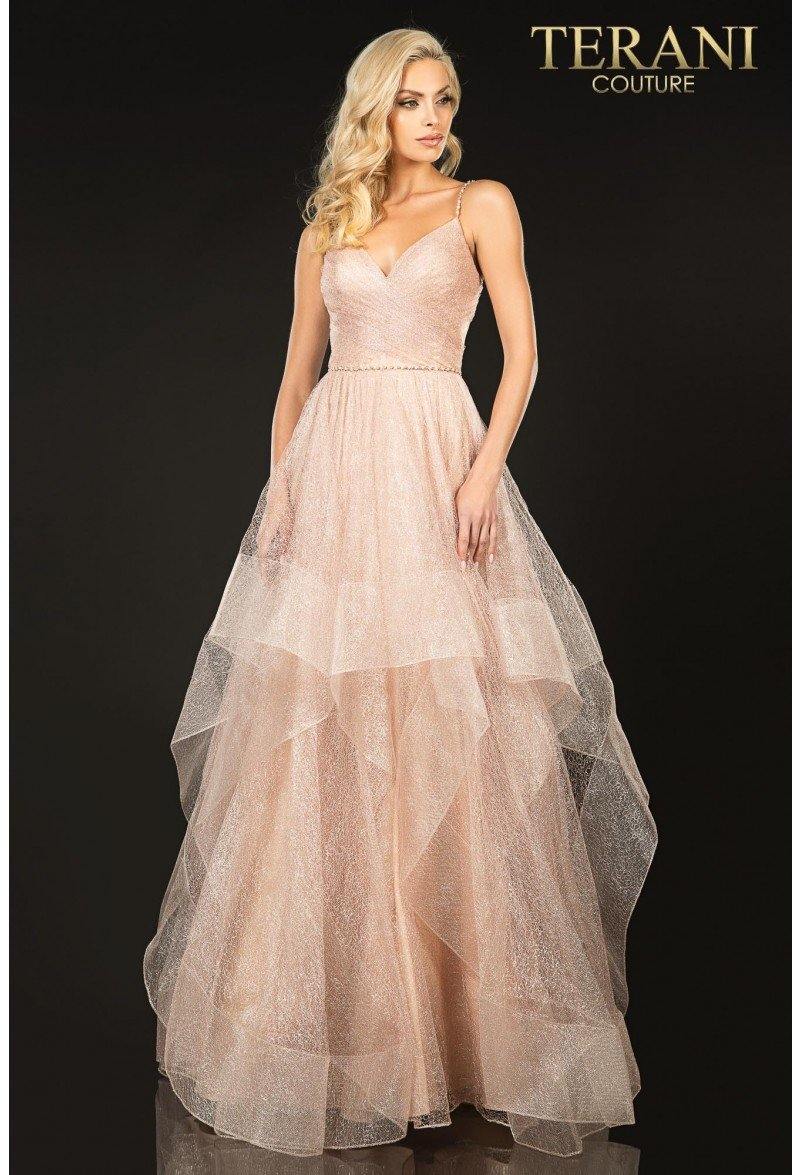 Terani Couture 2011p1213 Vestido de fiesta de tul sin tirantes y corte A