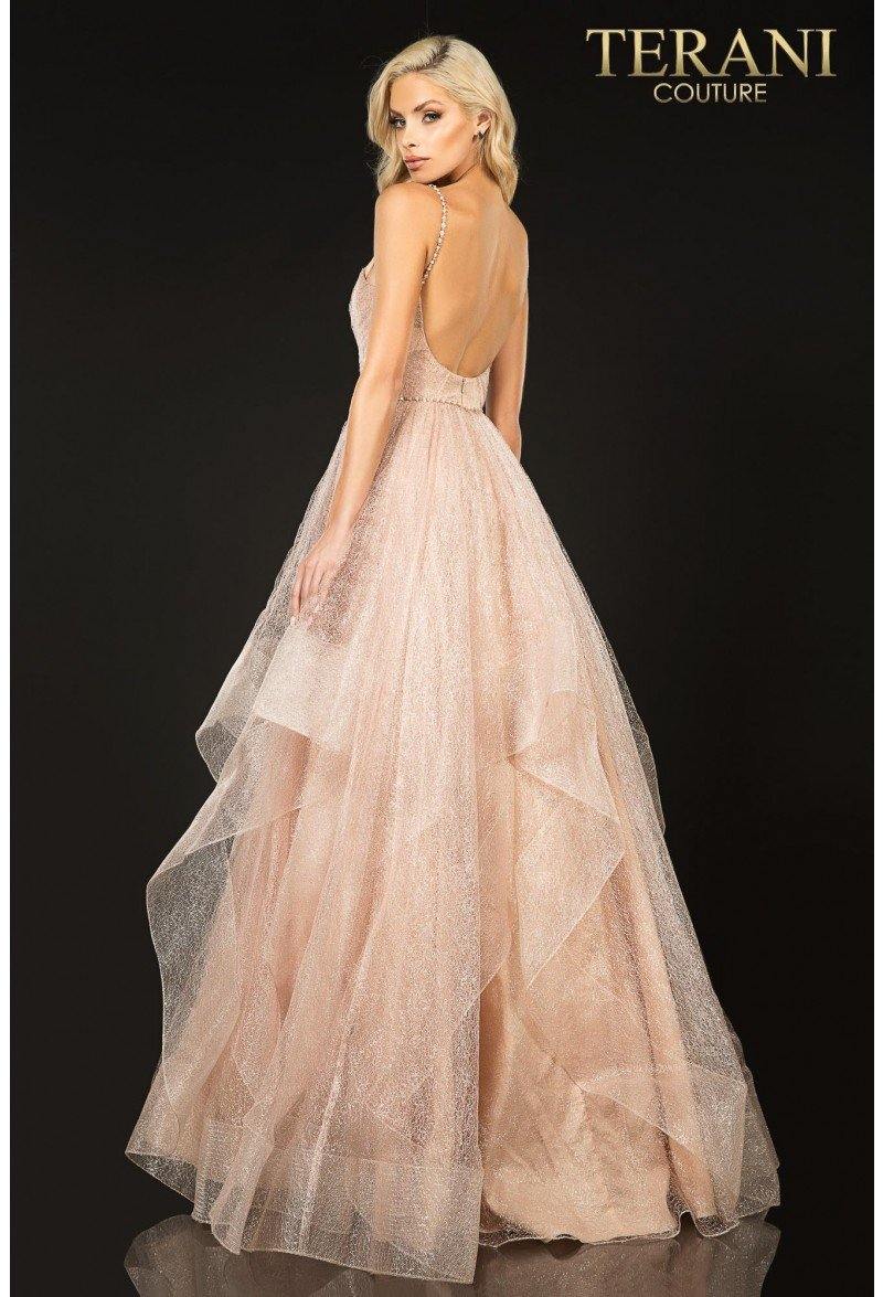 Terani Couture 2011p1213 Vestido de fiesta de tul sin tirantes y corte A