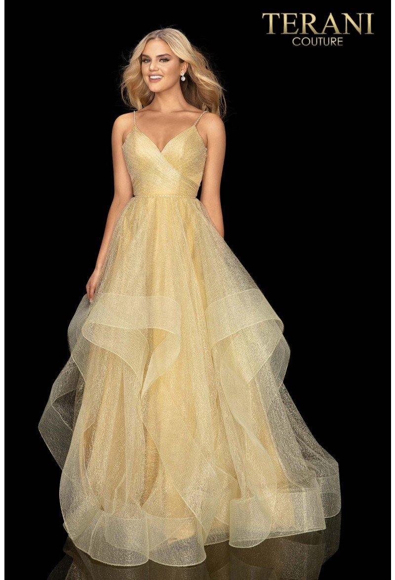 Terani Couture 2011p1213 Vestido de fiesta de tul sin tirantes y corte A