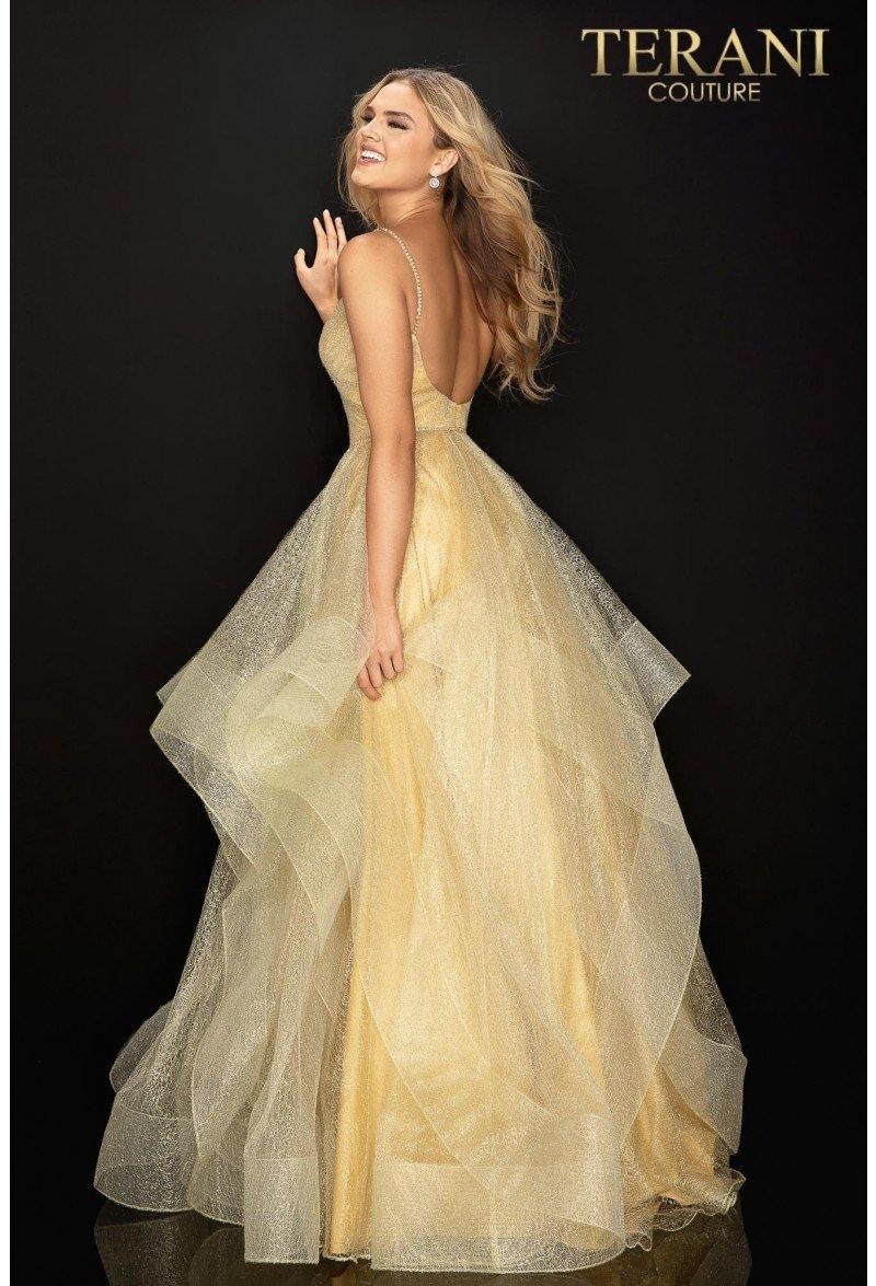 Terani Couture 2011p1213 Vestido de fiesta de tul sin tirantes y corte A