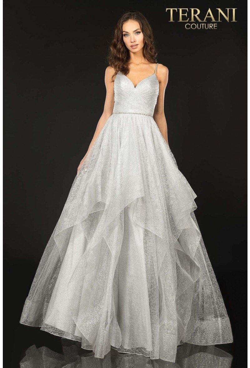 Terani Couture 2011p1213 Vestido de fiesta de tul sin tirantes y corte A