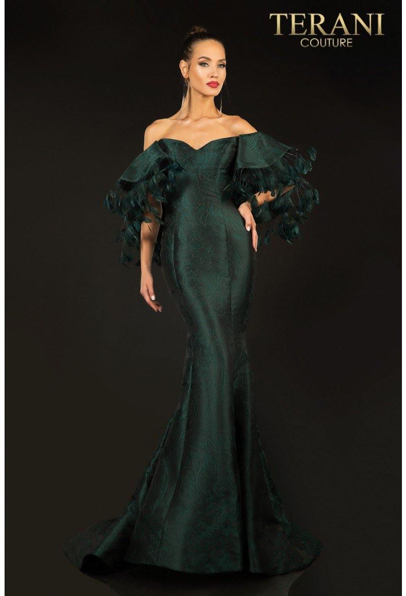 Terani Couture 2021E2796 Off Shoulder Gown