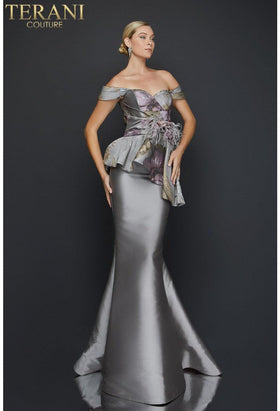 Terani Couture 2011E2425 Sophisticated Evening Off-Shoulder Formal Premium Dress