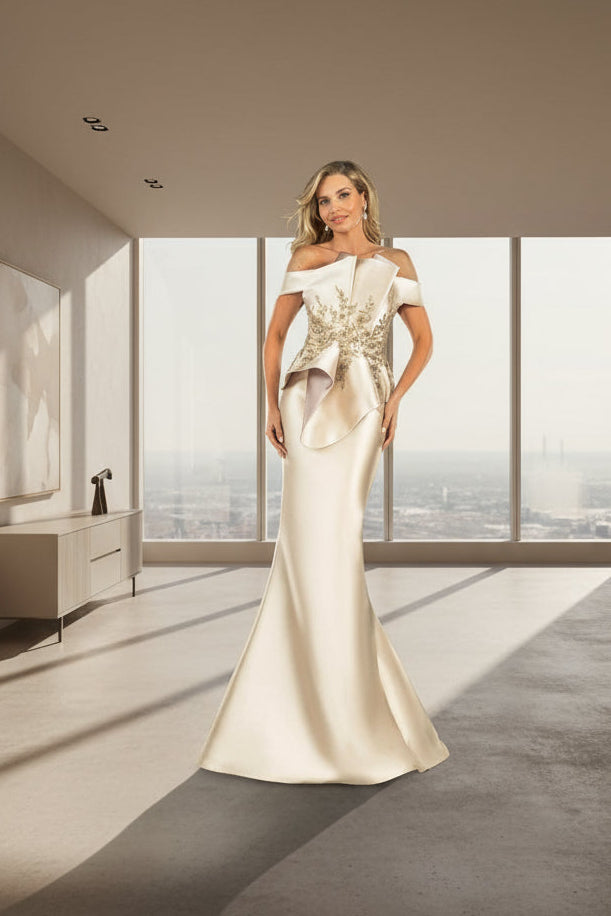 Terani Couture Evening Structured Mikado Off Shoulder 2021E2835 - The Dress Outlet