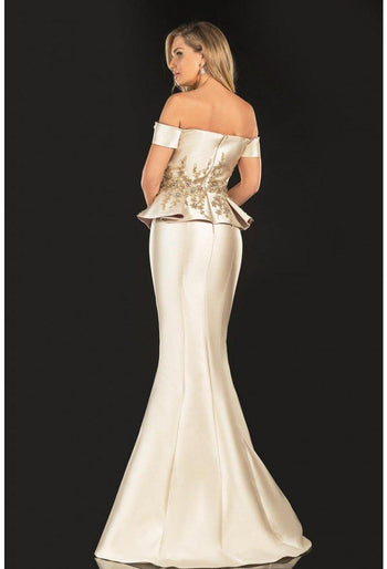 Terani Couture 2021E2835 Off Shoulder Fitted Long Formal Prom Gown