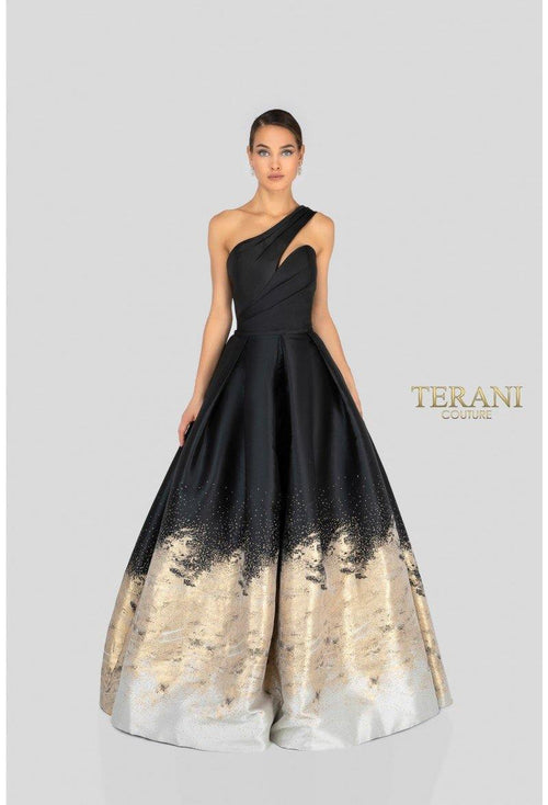 Terani Couture One-Shoulder Long Ball Gown 1912E9180