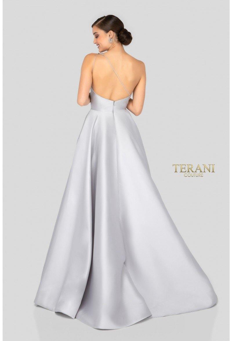Vestido de fiesta largo en mikado con un solo hombro Terani Couture - Terani Couture 1912e9202