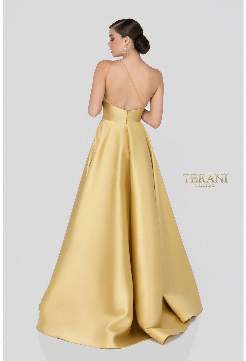 Vestido de fiesta largo en mikado con un solo hombro Terani Couture - Terani Couture 1912e9202