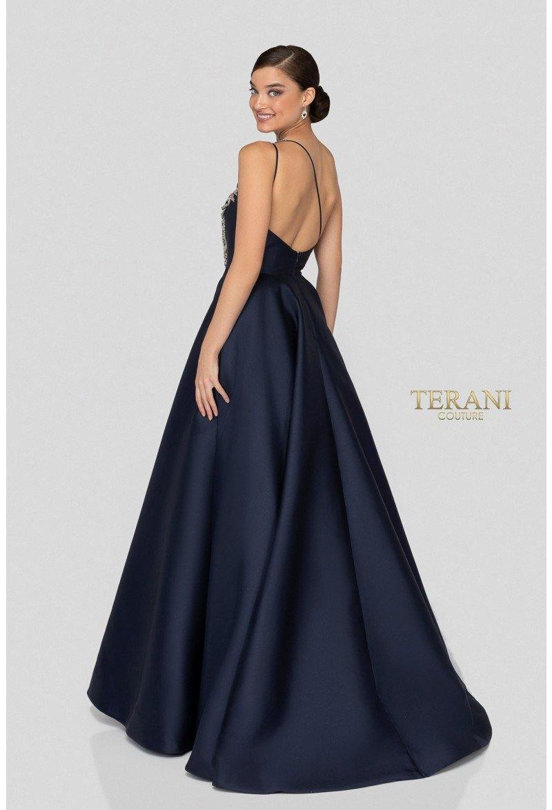 Vestido de fiesta largo en mikado con un solo hombro Terani Couture - Terani Couture 1912e9202