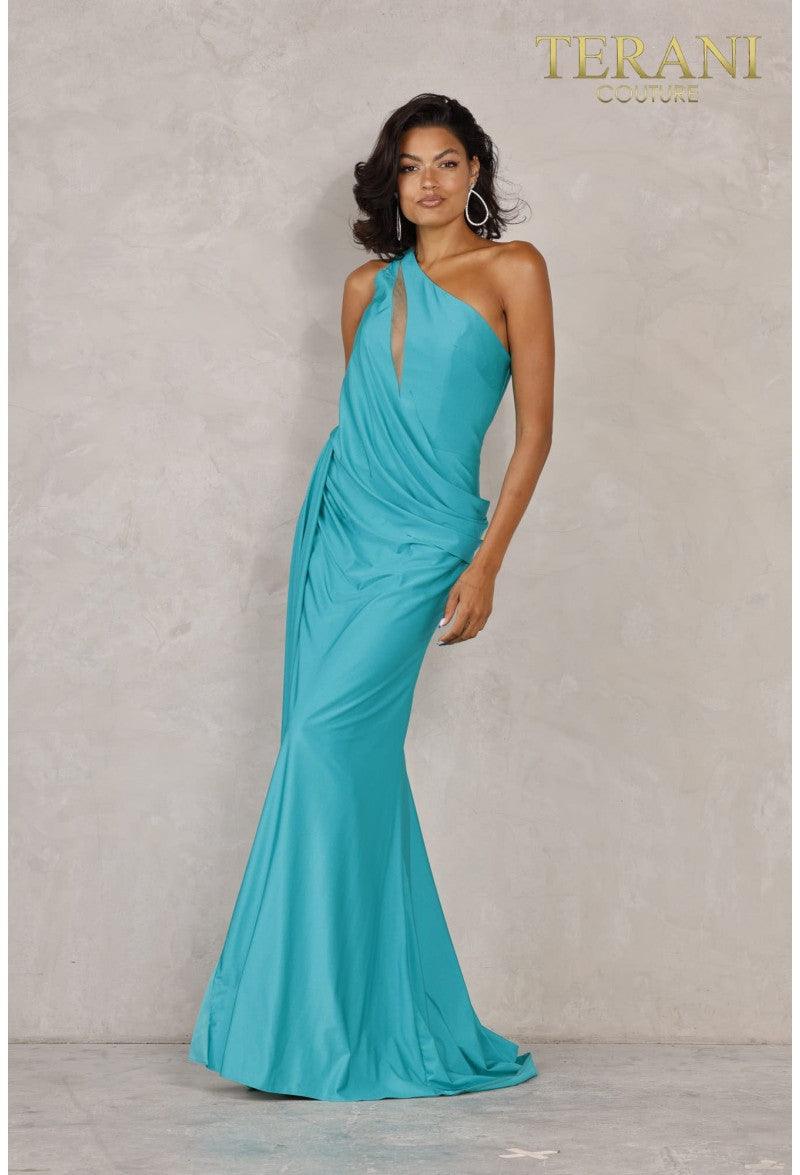 Terani Couture Dramatic 2111P4031 One-Shoulder Long Gown