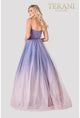 Terani Couture 2111P4110 Blush Grey One Shoulder Long Prom Gown