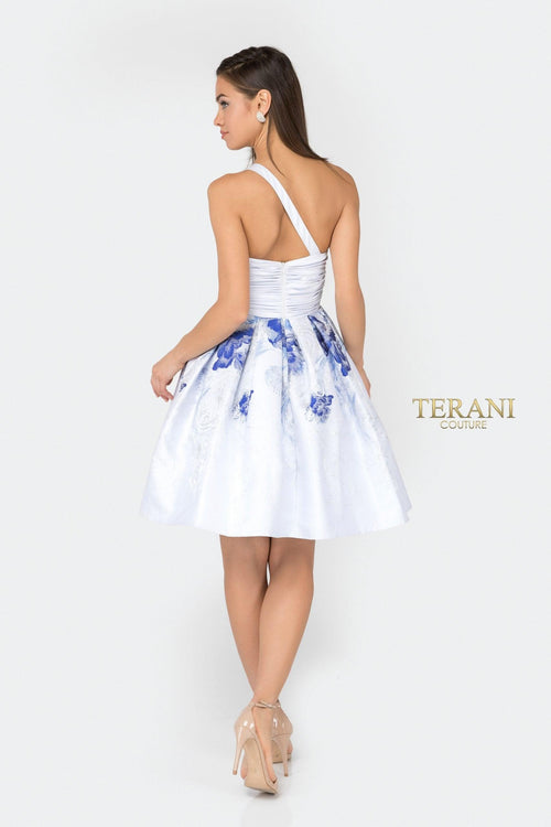 Terani Couture 1911p8001 Asymmetrical One-shoulder Party Dress