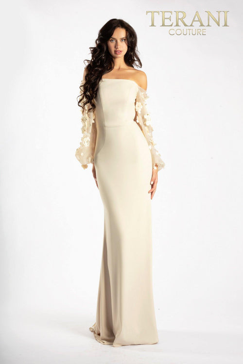 Terani Couture 1911E9128 Organza Sleeves Evening Gown
