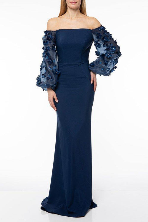 Terani Couture 1911E9128 Organza Sleeves Evening Gown